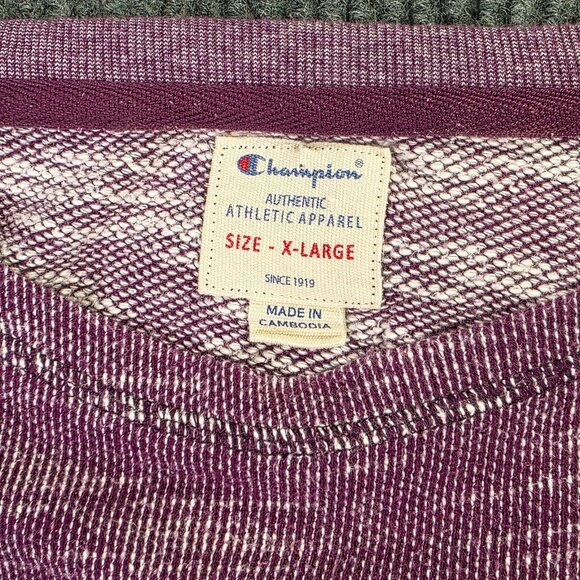 Champion Sweater Women XL Pink Purple Marled Raglan Sweatshirt Athletic Pullover - Picture 4 of 11